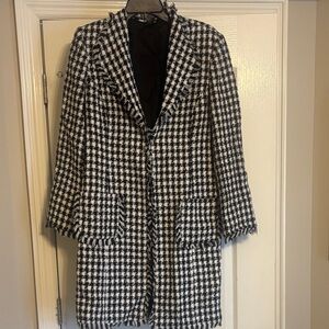 Black and White Vintage Houndstooth Coat